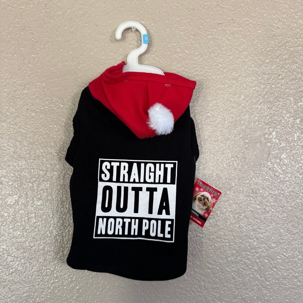 SimplyDog Size SMALL dog Sweatshirt Straight Outta North Pole NWT